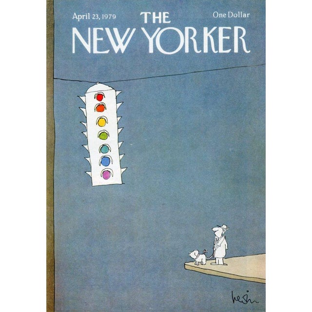Original vintage New Yorker magazine cover dated April 23, 1979 featuring a City Life and Dogs theme. Based on an...