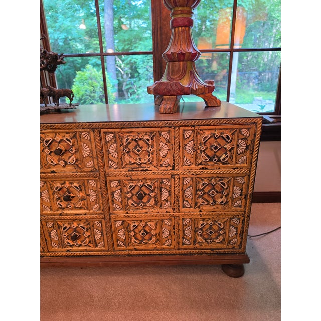 John Widdicomb Mediterranean Treasure Chest Low Credenza, 1960s For Sale - Image 6 of 16