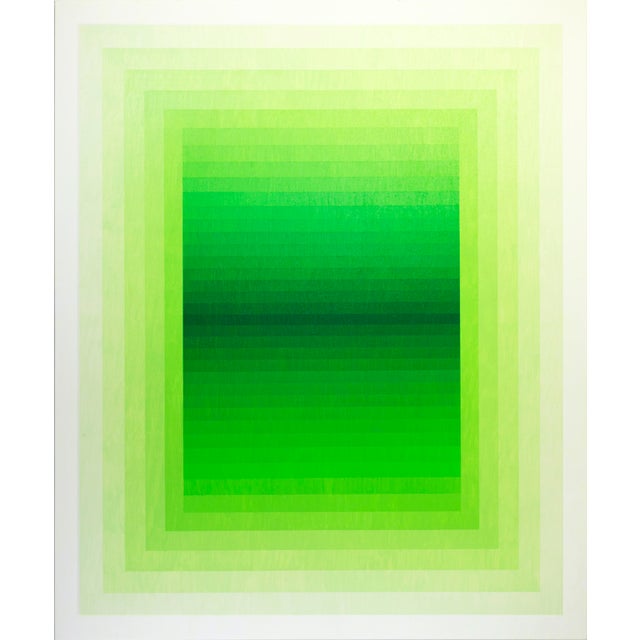 Contemporary Abstract Acrylic on Canvas "Adjusted Light (Green Light)" by Andy Harwood For Sale - Image 4 of 4