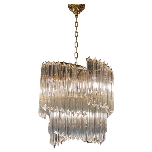 Chandelier in Murano Glass in the style of Venini, 1985 For Sale