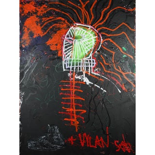 "Bob Vylan: Spartan Warrior Footprint" Large Contemporary Neo Expressionist Painting by Sax Berlin For Sale