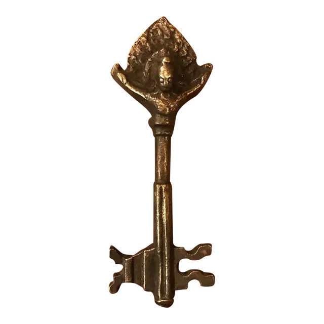 Brass Mythological Art Medusa Key For Sale