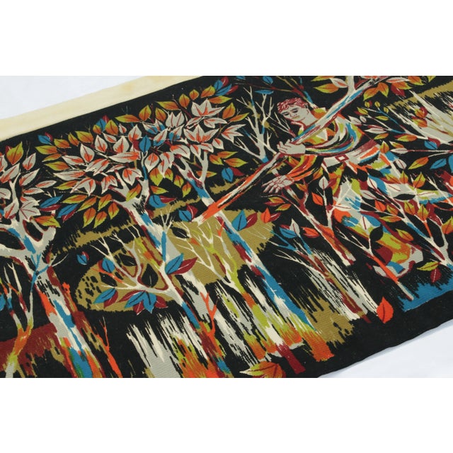 Rug & Kilim Vintage Jean Claude Bissery Signed Pictorial Tapestry “Bûcheron”- Rug & Kilim For Sale - Image 4 of 6