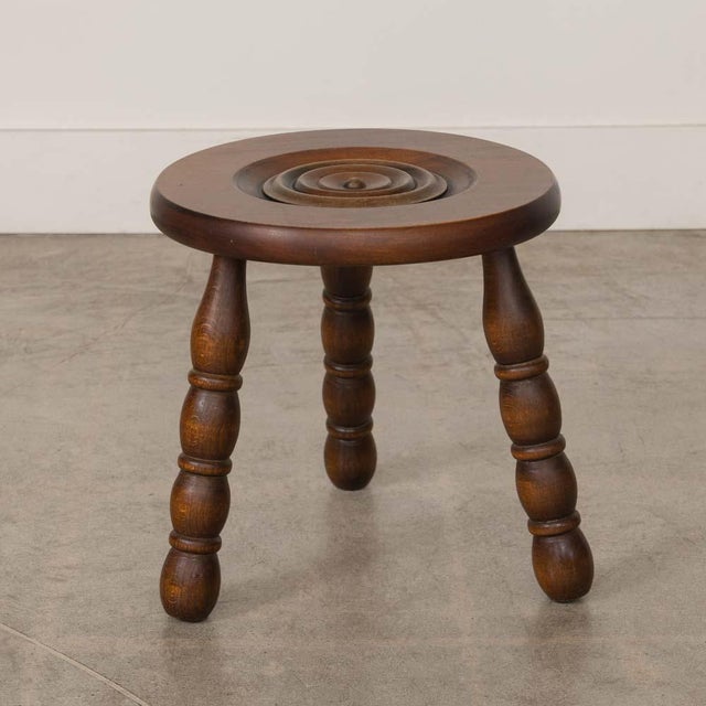 1950s 1950s French Wood Tripod Stool For Sale - Image 5 of 9