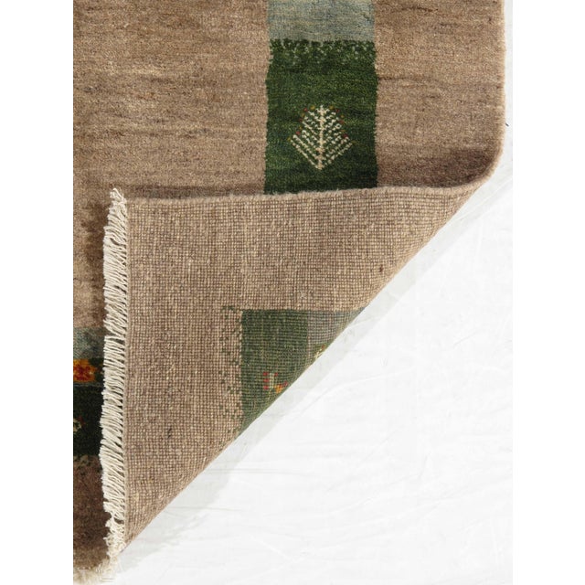 1980s Vintage Hand-Knotted Persian Lori Gabbeh Rug 3'5" X 4'11" For Sale - Image 5 of 5