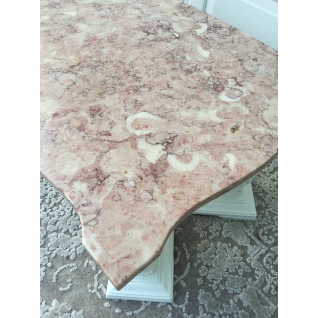 Mid 20th Century Hollywood Regency French Carved Pink Marble For Sale - Image 10 of 11