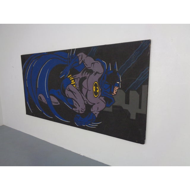 American Artist, Large Batman Street Art Image, Acrylic Painting on Hardboard, 1990s For Sale - Image 10 of 18