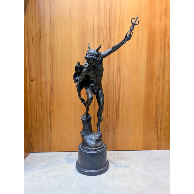 Grand Tour Early 20th Century Grand Tour Bronze Sculpture: Flying Mercury (After Giambologna) For Sale - Image 3 of 8
