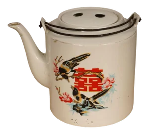 20th Century Chinese Porcelain Double Happiness Tea Pot