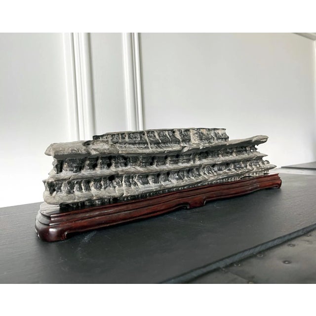 Chinese Scholar Rock Wuling Stone on Stand For Sale - Image 11 of 13