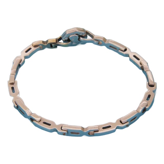 Baraka 18k White & Rose Gold Fancy Link Chain Bracelet For Sale