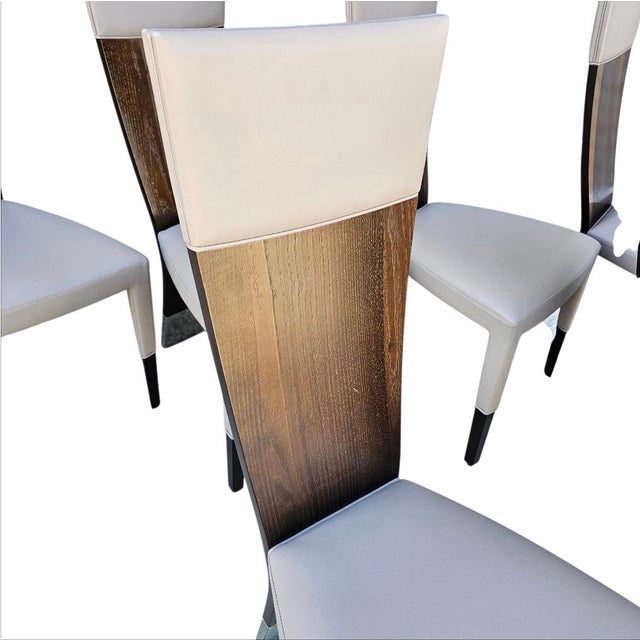 Tan Jade Dining Chairs With Chrome Leg Caps by Pietro Costantini- Set of Eight For Sale - Image 8 of 16