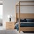 Case & Canvas "Angelo" King Sized Canopy Bed in Natural Oak With Brass Accents For Sale - Image 9 of 13
