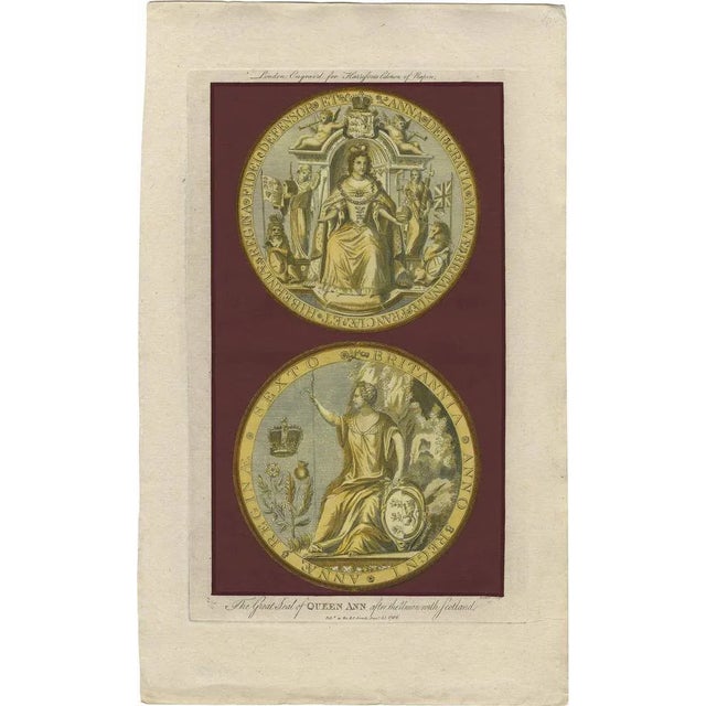 Harrison, Great Seal of Queen Anne after Union with Scotland, 1786, Paper For Sale - Image 10 of 10