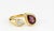 Toi et Moi Gemstone Ring: Garnet and Moissanite. Perfect "You n I" Gold Birthmonth gemstones ring. Metal: 925 silver + 14k...