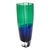 Late 20th Century Krosno Polish Art Glass Vase Green Over Blue Cased Modernist Form 11.5" For Sale - Image 5 of 14