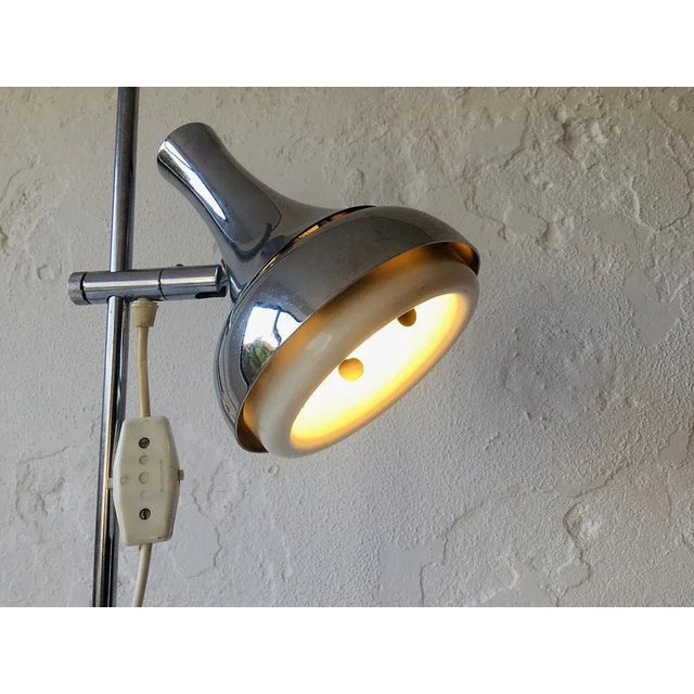 Modern Adjustable Floor Lamp in Chrome and Plated Metal, 1970s For Sale - Image 3 of 7