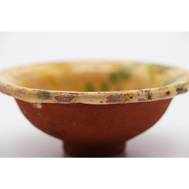 19th Century Small Portuguese Rustic Glazed Spongeware Wine Cup Bowl For Sale - Image 10 of 12