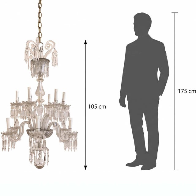 19th Century Bohemian Twelve-Light Crystal Chandelier, Italy For Sale - Image 4 of 18