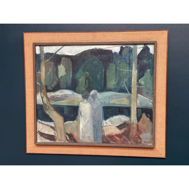 Nis Stougaard, Gudhjem, Bornholm, 1965, Oil on Canvas, Framed For Sale - Image 16 of 18