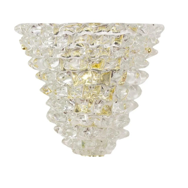 Italian Rostrated Murano Crystal Wall Light, 1970s For Sale - Image 9 of 9
