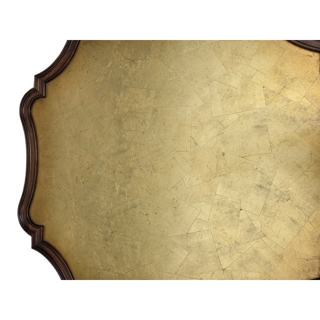 1970s Vintage Faux Bamboo Coffee Table Gold Leaf Italian Regency For Sale - Image 5 of 15