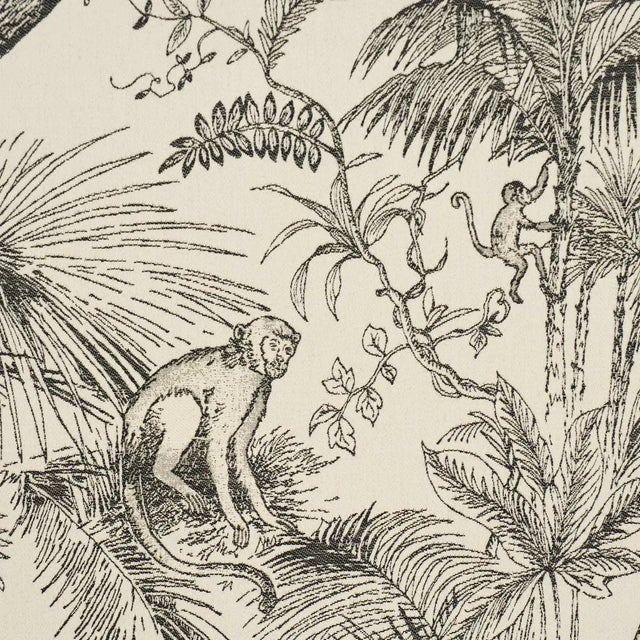 American SAMPLE - Schumacher Forest Canopy Fabric In Black & Ivory For Sale - Image 3 of 5