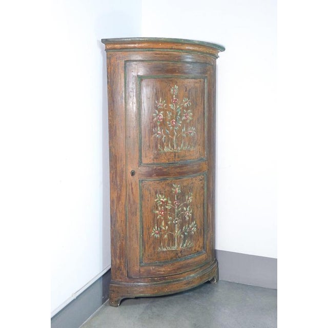 Single-Door Corner Cabinet in Wood For Sale - Image 3 of 16