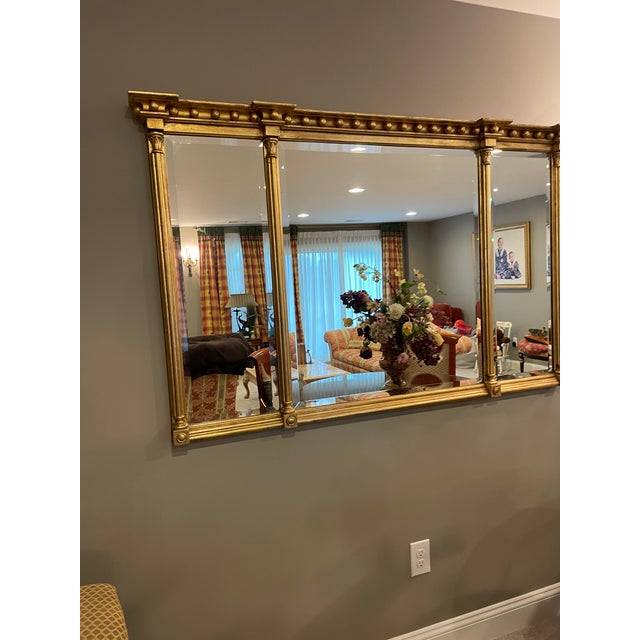 Glass Friedman Brothers Large Traditional Gold Leaf Mirror For Sale - Image 7 of 12