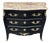 Elegant French Black Commode W/ Marble Top & Bronze Dore Ormalu For Sale