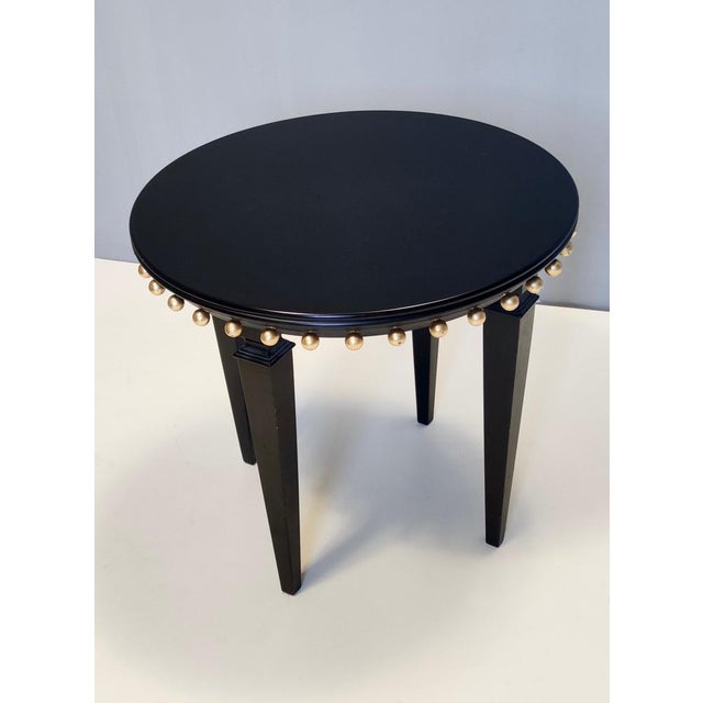 Round Black Ebonized Beech Coffee Table attributed to Roberto Ventura For Sale - Image 6 of 13