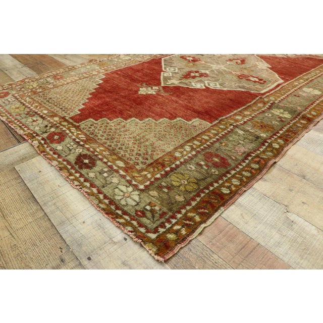 Vintage Turkish Oushak Runner - 3′8″ × 10′10″ For Sale In Dallas - Image 6 of 10