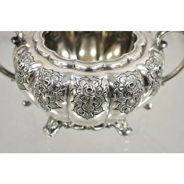Vintage Victorian 1881 Rogers Canada Silver Plated Sugar Bowl and Creamer Set For Sale In Philadelphia - Image 6 of 11