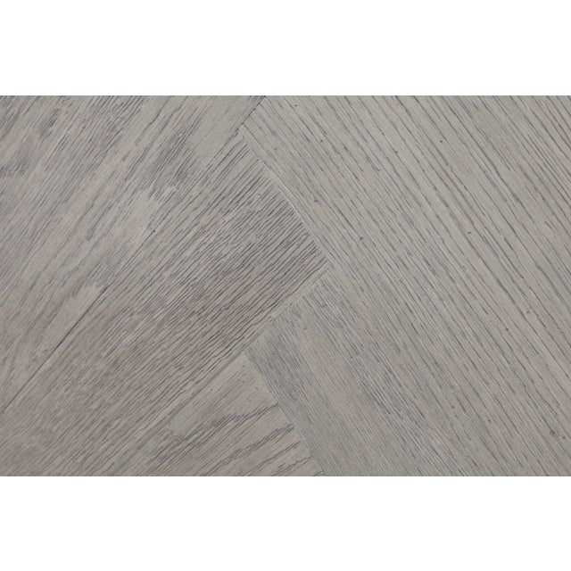 Gray Restoration Hardware Grey Herringbone 4-Door Media Console For Sale - Image 8 of 8