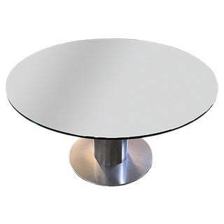 Mid-Century Modern Italian Chromed Base Dining Table, 1970s For Sale