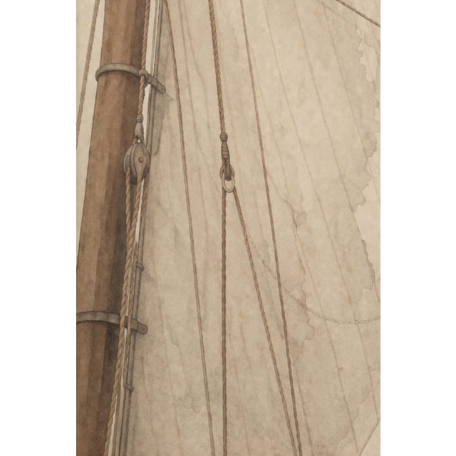 Paper Minimal Coastal Architecture Study, Nautical Rigging Art Print, 24" × 36" For Sale - Image 7 of 9