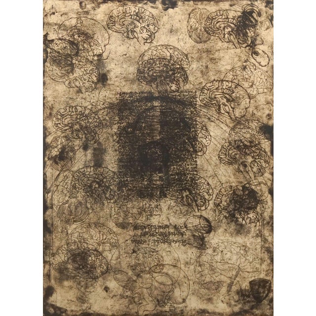 Contemporary Brainiac Silkscreen Abstract -- "Sesos" - Rauschenberg Style by Michael Pauker For Sale - Image 3 of 9