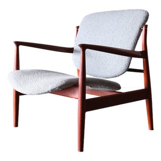 1950s Early Teak France Lounge Chair No. 136 Designed by Finn Juhl for France and Daverkosen For Sale