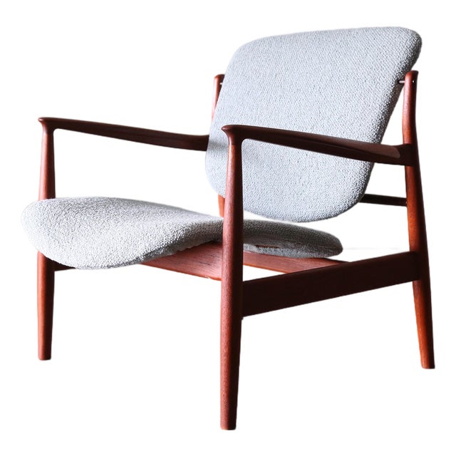 1950s Early Teak France Lounge Chair No. 136 Designed by Finn Juhl for France and Daverkosen For Sale