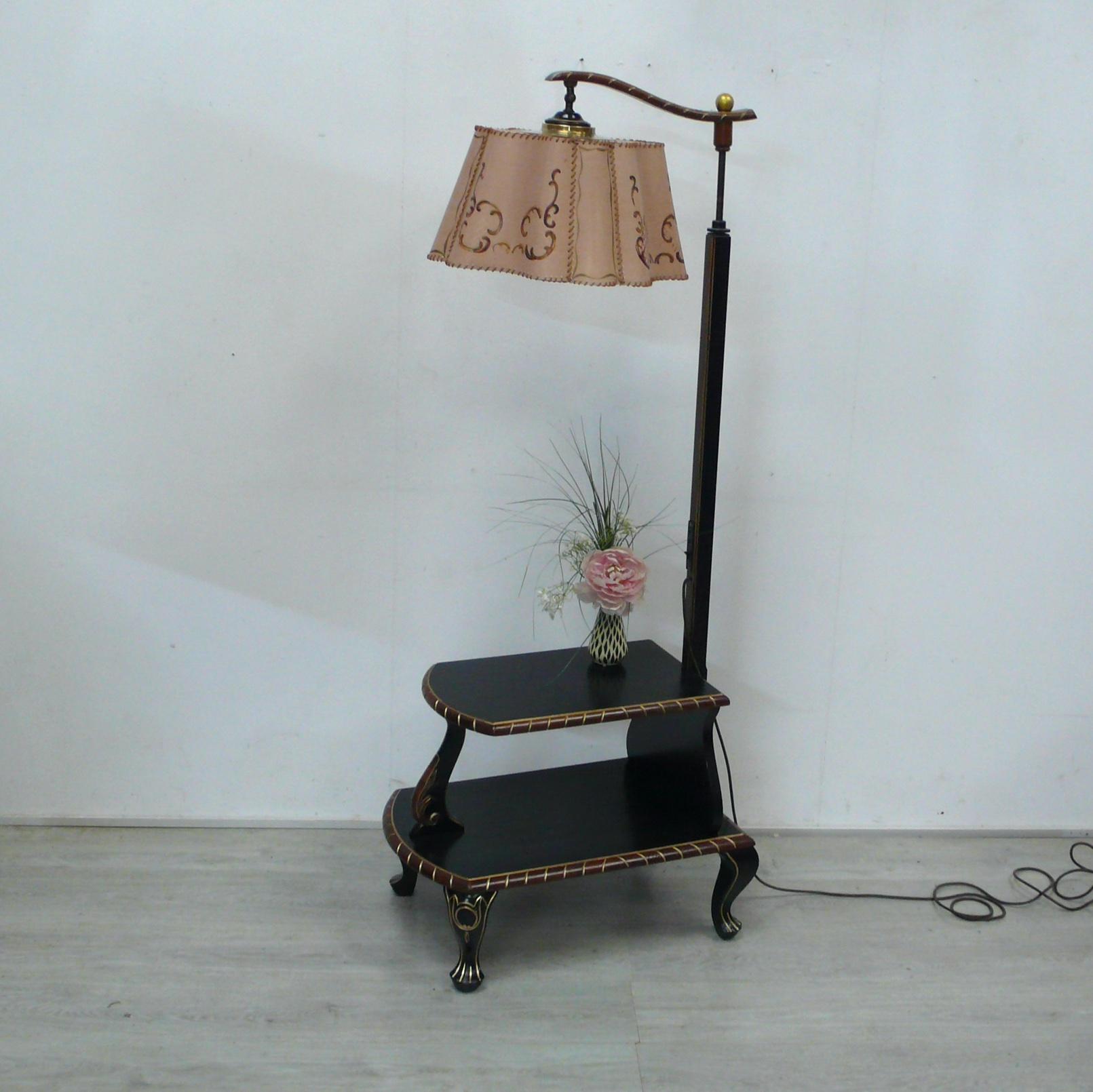German Floor Lamp with Reading Table, 1930s | Chairish
