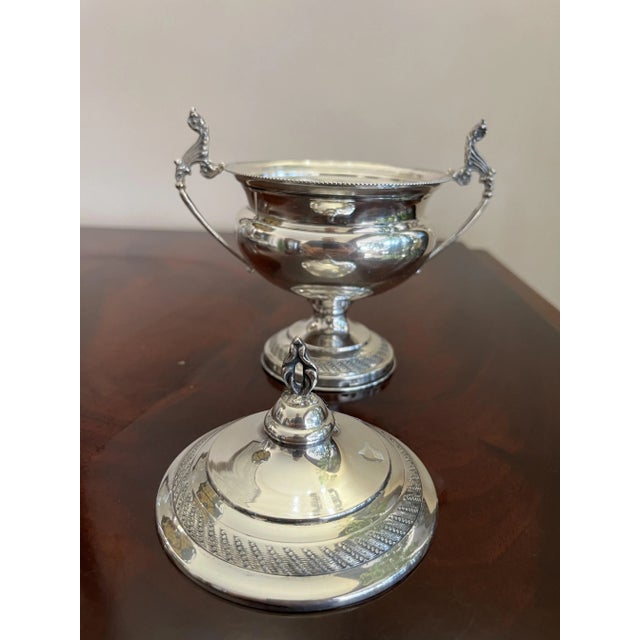 Traditional Empire Style Sugar Bowl in Silver, Italy, 1950s For Sale - Image 3 of 8