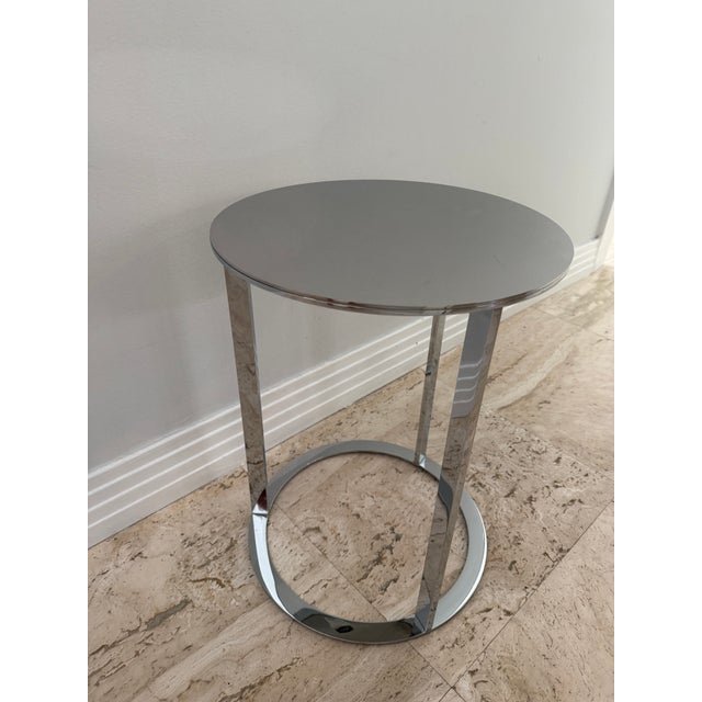 Small Chrome Plated Steel Side Table MaxAlto for B&b Italia For Sale In Miami - Image 6 of 8