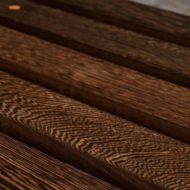Brown Architectural Slatted Bench in Wengé, Netherlands, 1960s For Sale - Image 8 of 11