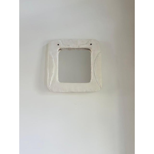Glass Uccelini French Ceramic Mirror by Renzo Maar For Sale - Image 7 of 8
