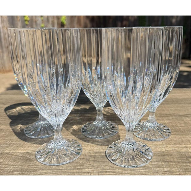 Gray Vintage Mikasa Park Lane Crystal Iced Tea Goblets Glasses Set of 5 For Sale - Image 8 of 8