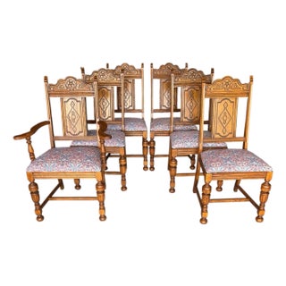 1930s Super Nice Full Size Solid Oak Dining Chairs For Sale
