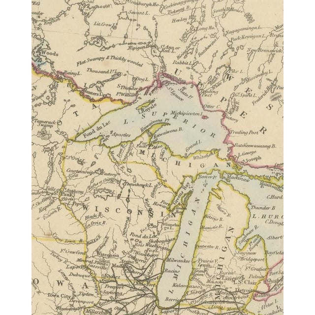 Antique Map of Canada and the United States with Canal Profiles, 1858 For Sale - Image 6 of 9