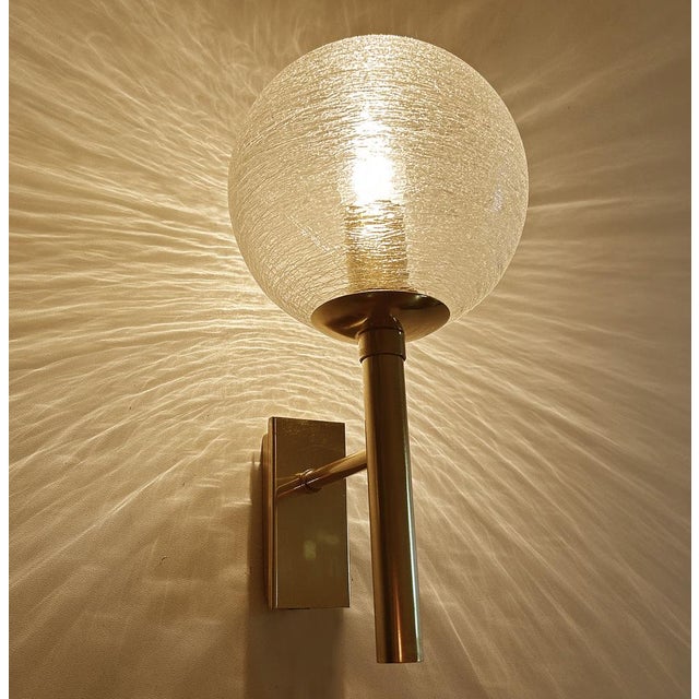Vintage Brutalist Glass Sconces from Doria Leuchten, Germany, Set of 2 For Sale - Image 9 of 18