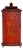 Red Chinoiserie Hanging Corner Cupboard For Sale