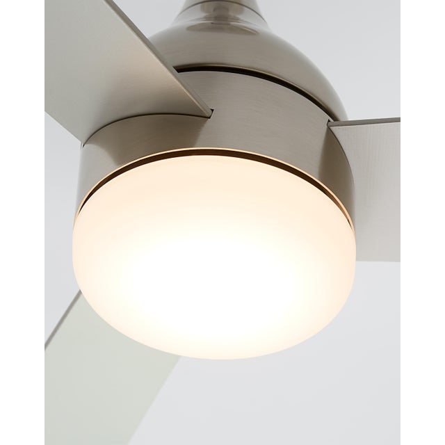 Metal Barbara Barry by Visual Comfort Fan Streaming 60" LED Ceiling Fan in Brushed Steel For Sale - Image 7 of 9